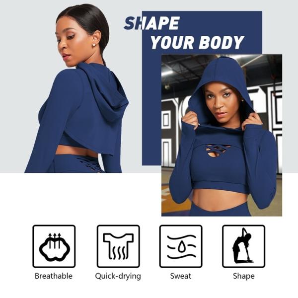 OEM/ODM Designs WAISTDEAR Manga longa Desporto conjunto para mulheres Ginásio Top 3 Piece Set Sportswear