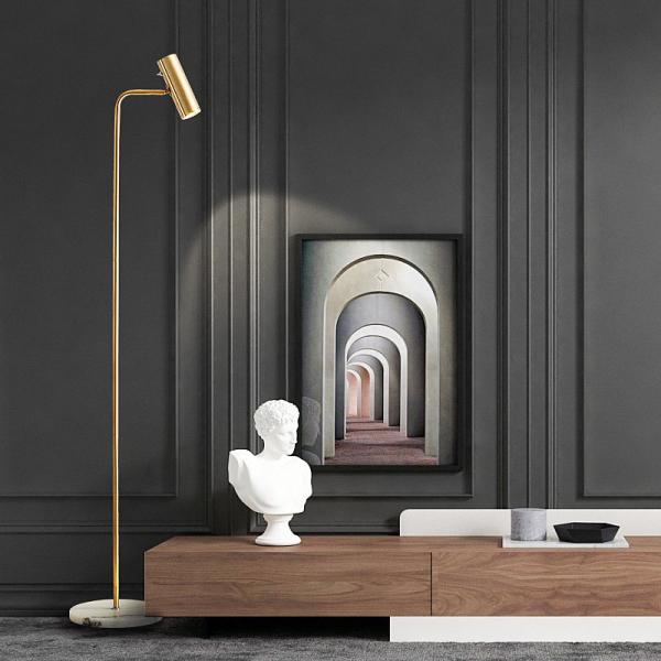 Modern Minimalist Floor Lamp Gold/Black/White Foyer Bedroom Office Metal Lighting Fixture(WH-MFL-11)