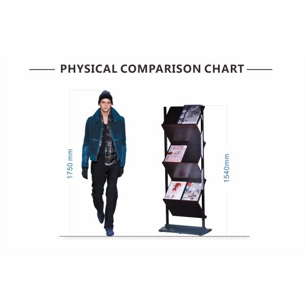 Zig Zag Detachable Information Display Stand 460X350mm Aluminum Profile