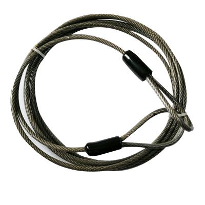 Fermeture de câble de sécurité en câbles galvanisés revêtus en PVC avec extrémités de boucle