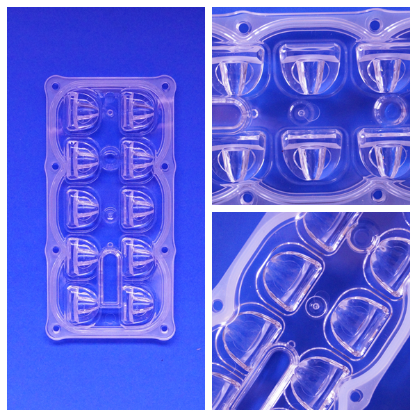 10 Points 135x55 Degree Led Lens Array Optical Grade PC Material ROHS Approval