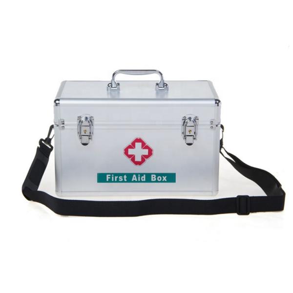 White 25 Person First Aid Kit Metal Box Case Empty Aluminum Clinic Hospital