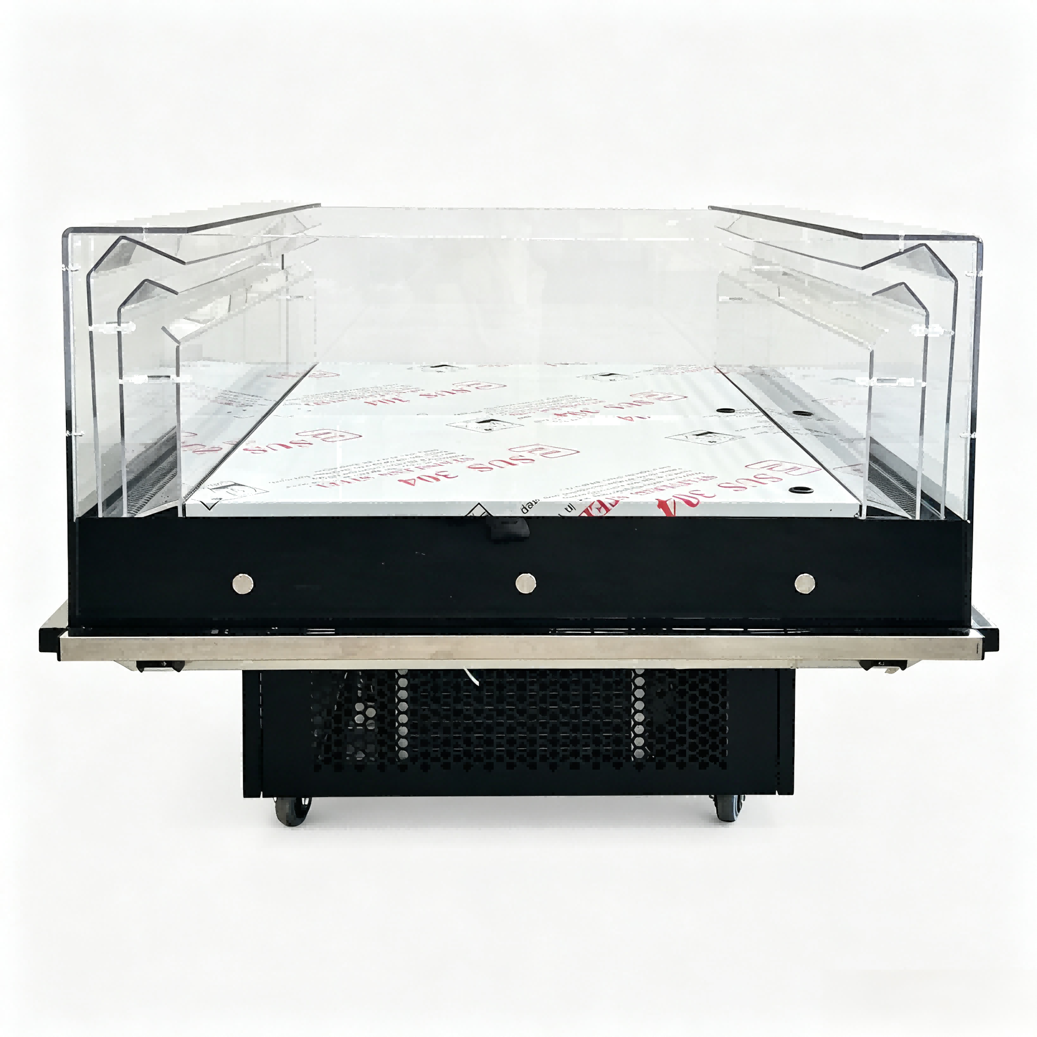 Four-Sided Transparent Plug-in Island Chiller For Supermarket Fresh Food