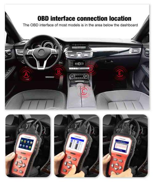 2.8 LCD KW860 Konnwei Car Diagnostic Scanner OBD2 EOBD Protocol