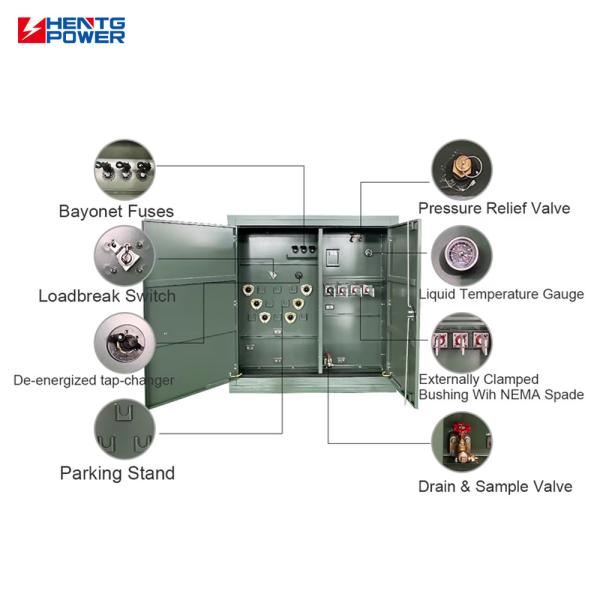 45kVA Oil Filled Pad Mounted Transformer Quiet Operation With Multi Winding Coil
