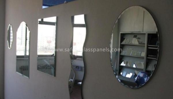 Double Coated Paint Aluminium Glass Mirror , Decorative Bathroom Mirror With Shelf