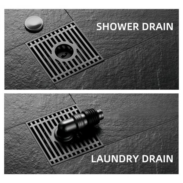 Gun Grey Bathroom Shower Accessories Floor Drain Full Brass Body Multi Layer Coated