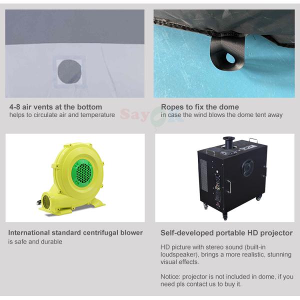 100% Blackout Flame Retardant Inflatable Planetarium Dome with Free 3D Design and Customized Printing