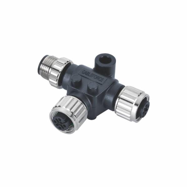 Parafuso de plástico IP67 IP68 NMEA2000 M12 5 pinos conector um código 4 vias macho para fêmeax5