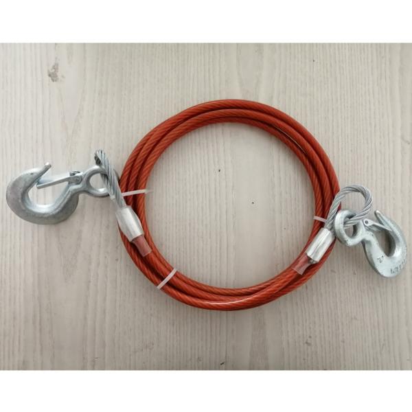 8mm Coated To 10mm 3.5m Steel Tow Cable 60# Steel Grade