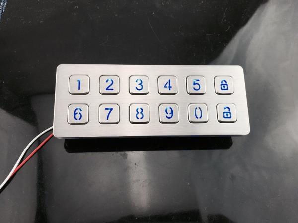 higher quality 6X2 Layout numeric Metal Keypad With 12 flat key buttons for access control
