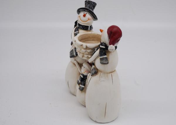 Winter Season Polyresin Crafts Christmas Figurines Decorations Candle Holder