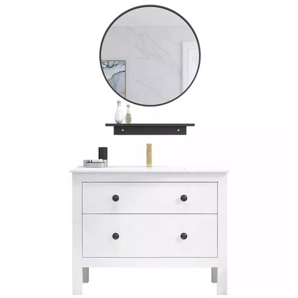 Modern Solid Wood Bathroom Cabinet Vanity Furniture Single Sink Unit