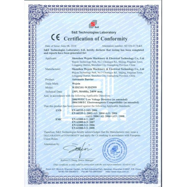 Барьеры автостоянки дистанционного управления автоматические, барьер корабля стробируют стальное снабжение жилищем