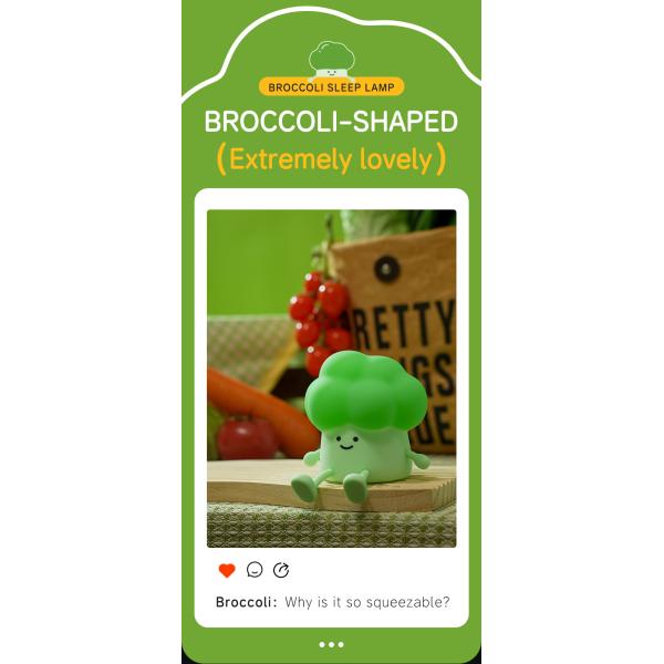 DY Trendy Sleep Silicone Night Light Rechargeable Bedside Vegetable Lamp 3 Level Dimming Broccoli Night Light
