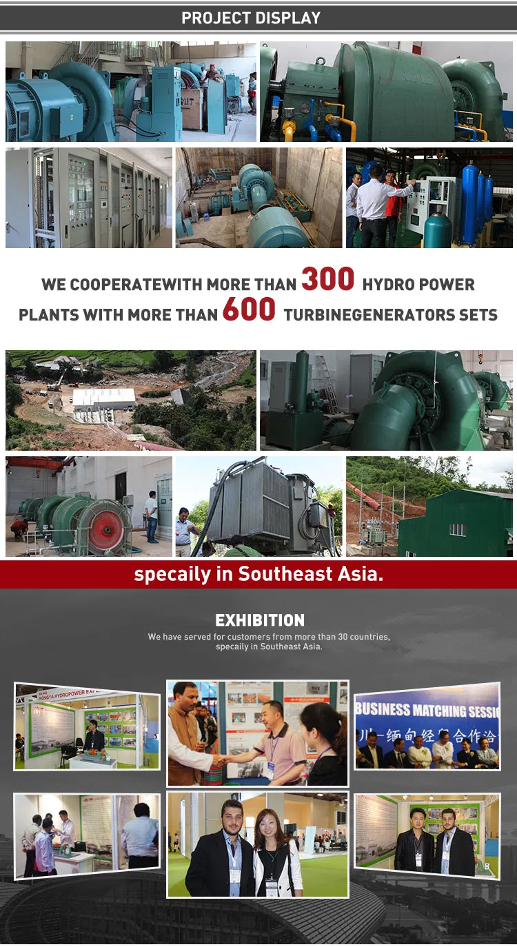 50kw-20MW Capacity Stainless Steel Runner Francis Hydro Turbine with 90% Efficiency for Hydropower Generation