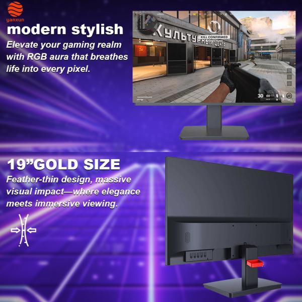 19” Gaming Monitor That Shines: QHD/UHD Resolution, IPS Panel & Lightning-Fast 180Hz Refresh Rate – Sleek Black Build, Space-Saving Design, Vibrant RGB Lighting, 99% sRGB Accuracy, HDMI/DisplayPort