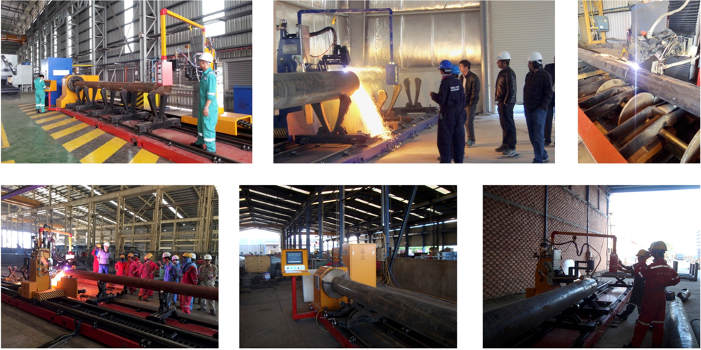 Large Diameter Round Pipe Plasma Profile Cutting Machine 3D Bevel Torch 6000Kg Loading