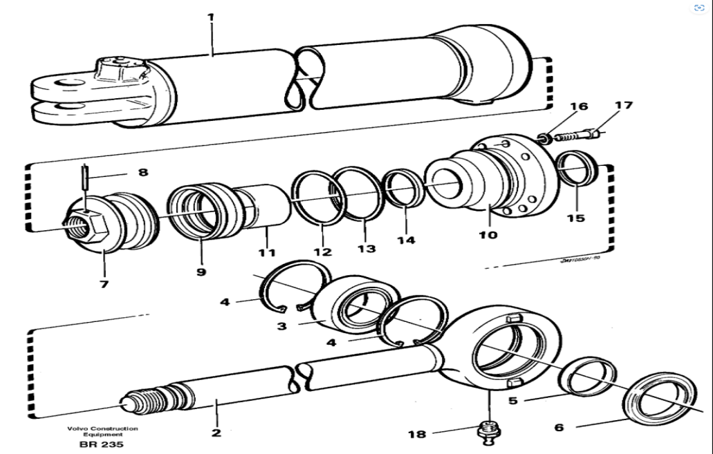 V-O-L-V-O Articulated Hauler A40 A30 BM Hydraulic Cylinder  Repair Seal  Kit  Voe11700151