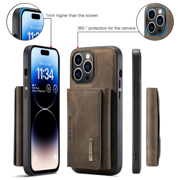 Business Design PU Wallet Case para iPhone 14 15 Pro Max 2 em 1 Cobertura de celular magnética