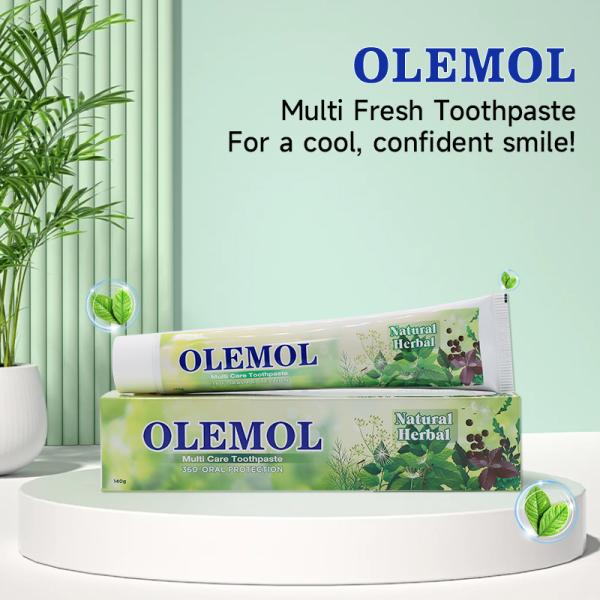 OLEMOL Multi White Toothpaste 90g - Max Whitening & Stain Removal Formula for Effective Teeth Brightening & Daily Oral Care