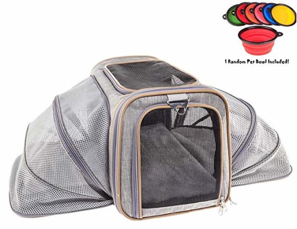 Two Side Expandable Pet Carrier , Extra Spacious Soft Air Travel Pet Carrier