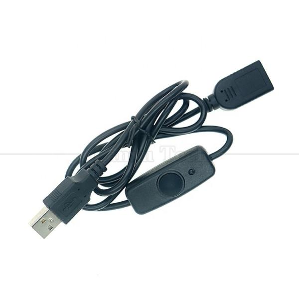 Indicator Blue Light Waterproof Silicon Cover Push Button Male to Female Power Switch ON OFF USB Extension Cable