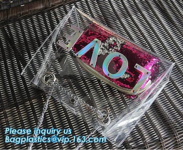 Crossbody Shoulder Messenger Bags Clear PVC Crossbody Bag Waterproof, Shoulder Strap PVC Clear Tote Bag, pack, pac, bags