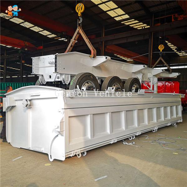 Heavy Duty Dump Semi Trailers With SHACMAN Tractor 3 Axles 60 Tons Mechanical Suspension
