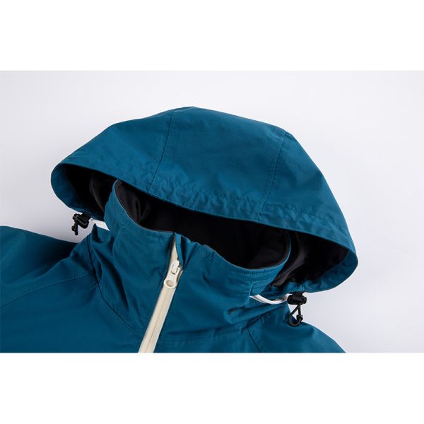 220 gsm Waterproof Breathable Outdoor Jacket Windbreaker with Adjustable Hood