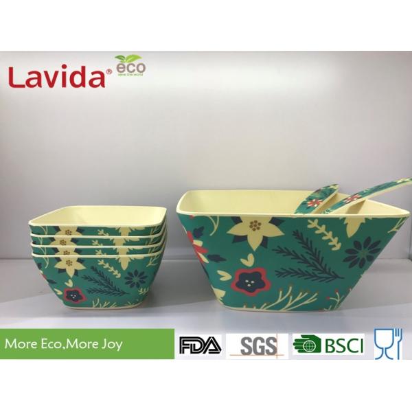 Unbreakable Christmas Bamboo Snack Bowls Anti - Slip Waterproof Delicate Appearance