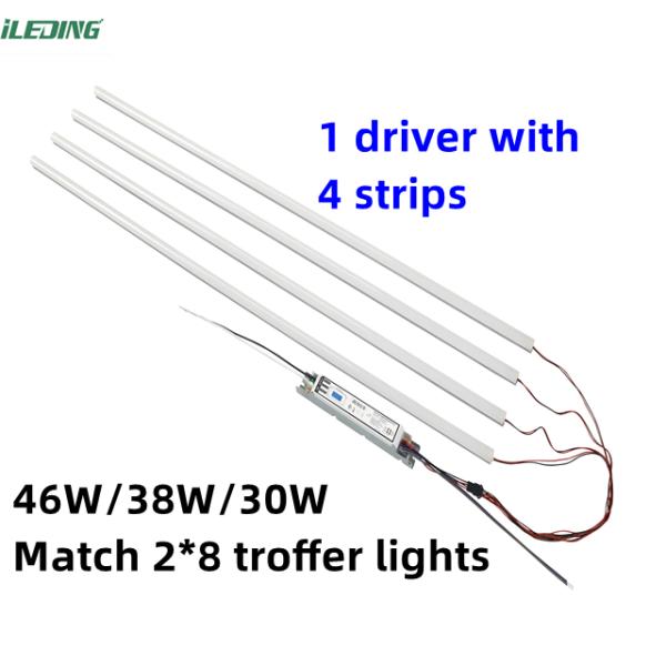 120-277V / 120-347V LED Troffer Retrofit 3CCT 3Power Selectable Magnetic Linear retrofit Kit