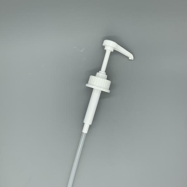 Food Safe Plastic White 43mm Bottle Pump Dispenser For Syrup