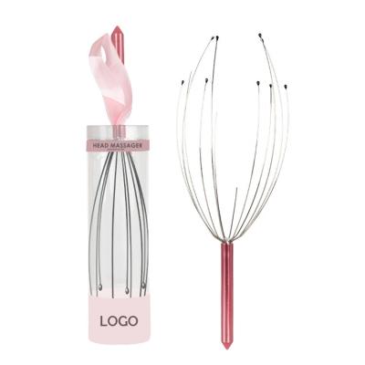 OEM Metal Head Massager Stick With Steel Balls Relaxing Hair Scalp Massage Comb