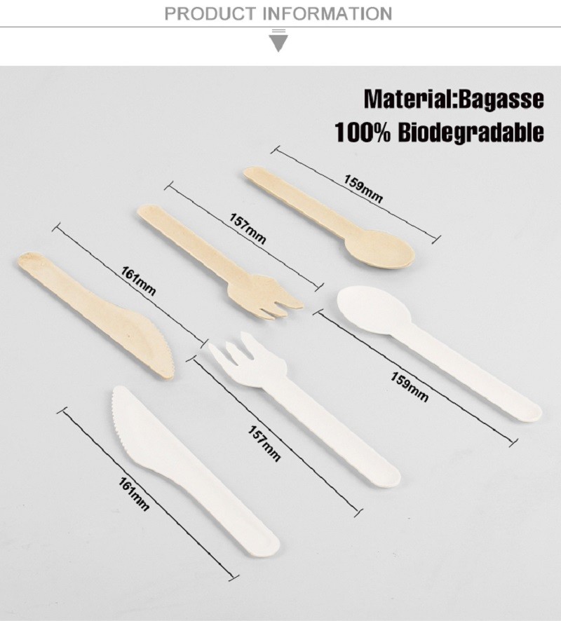 Biodegradable Compostable столовый прибор вилки ножа бумажной пульпы для паковать