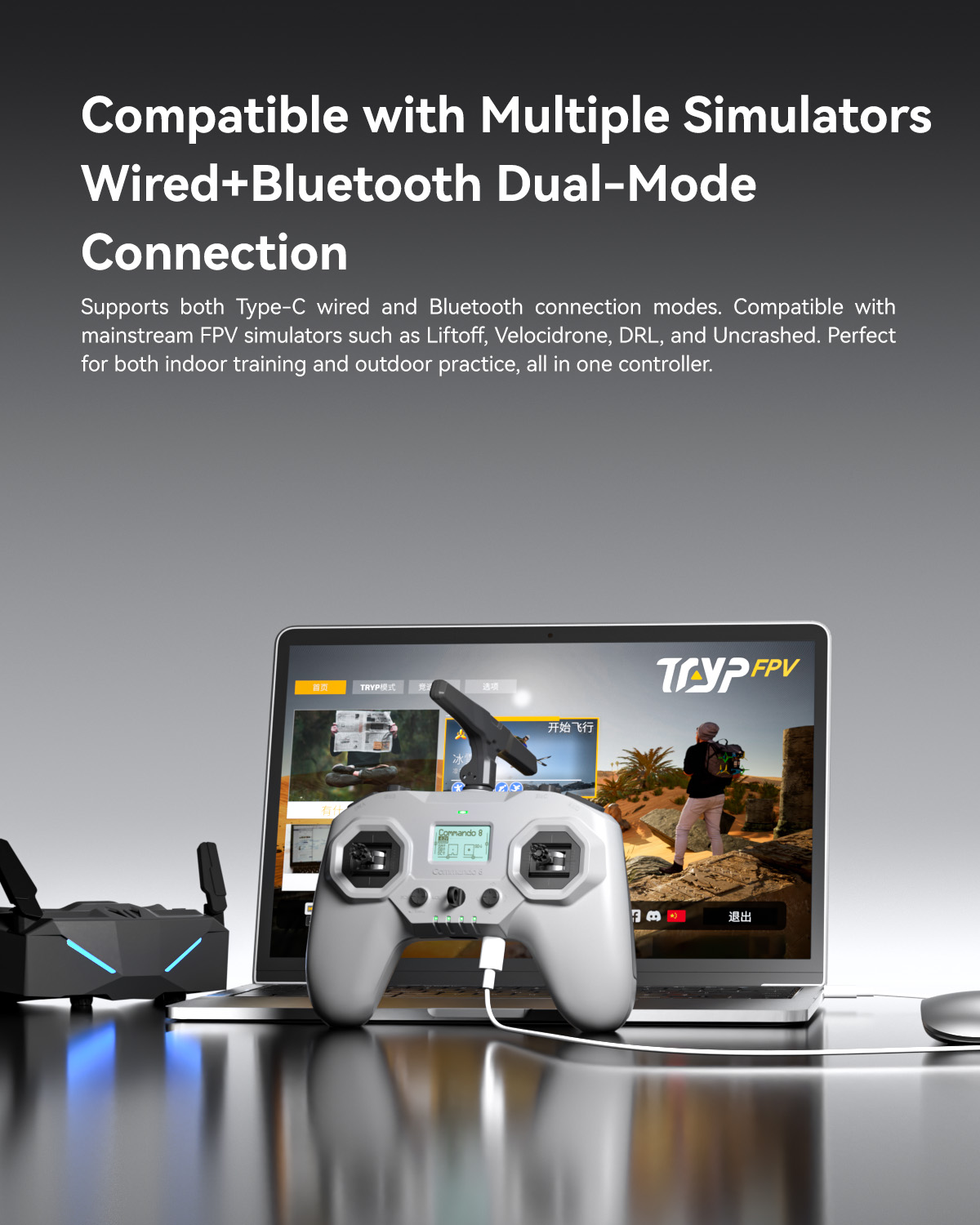 Hot IFlight Commando 8 Pro Dualband 2.4GHz + 900MHz Radio Transmitter Plastic FPV Remote Control For Drone Parts