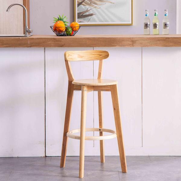 Modern Design High Wooden Mini Bar Stool in Direct with PU/Fabric Seat