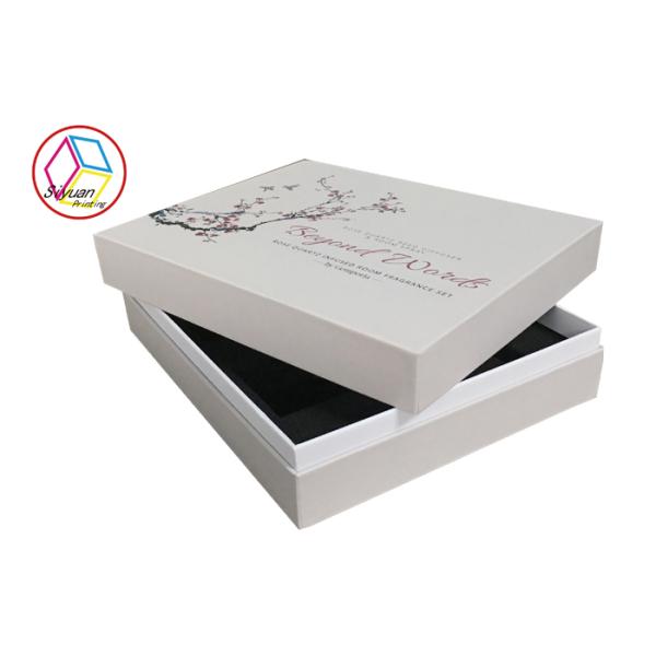 White Two Pieces EVA Insert Cosmetic Gift Box For Perfume Packaging