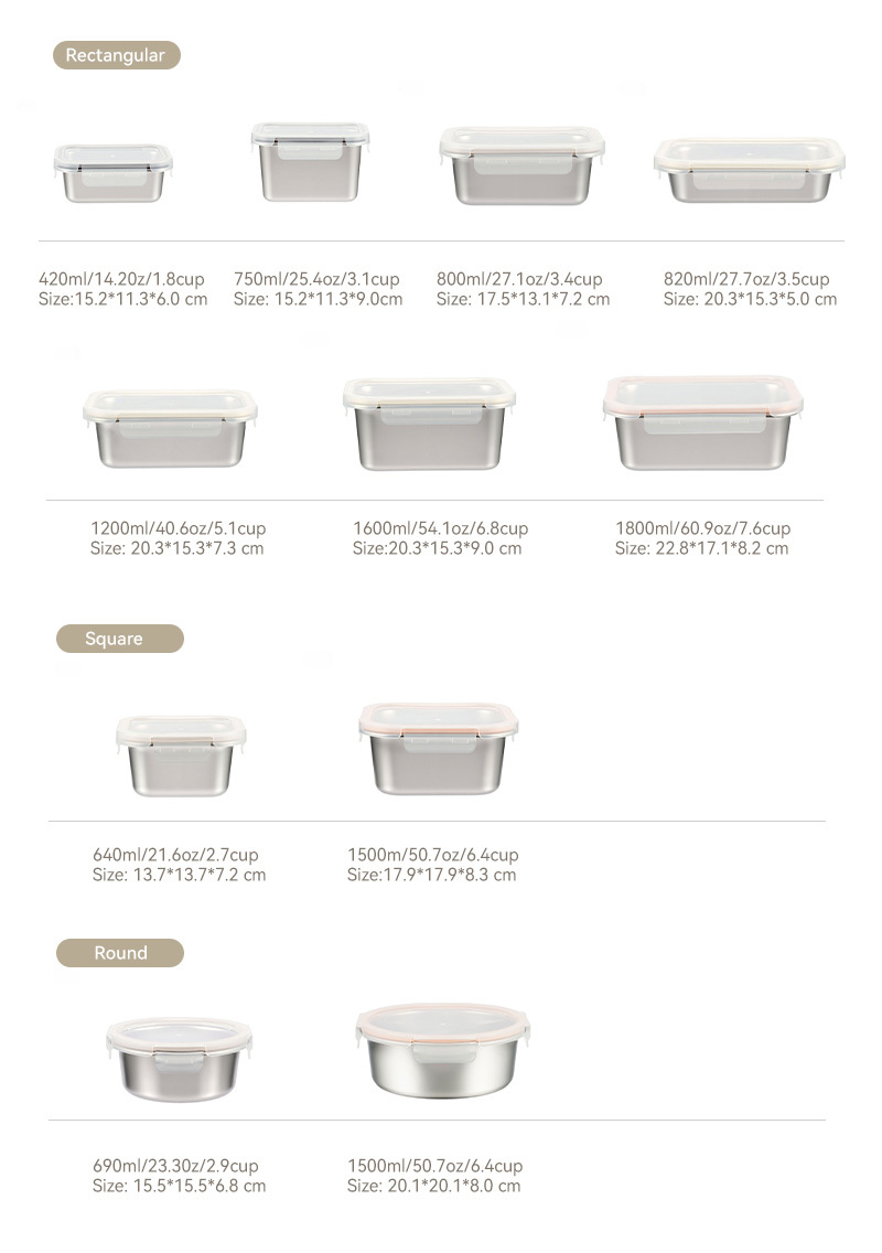 Durable Design Modern Living Stainless Food Containers for Outdoor & Adventure Retailers