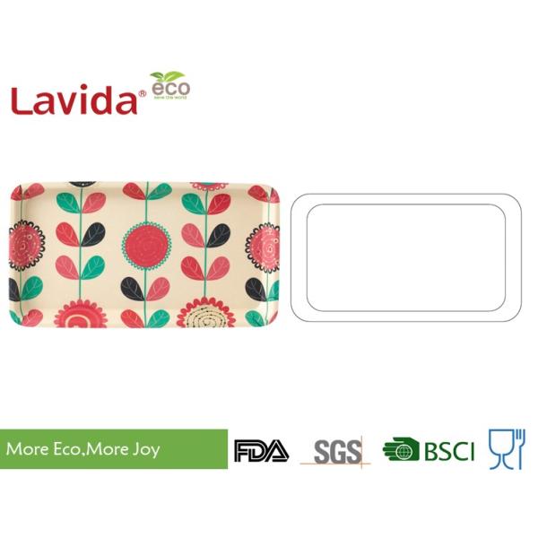 Competitive Price Reusable Customized Eco Natural Bamboo Fiber Tray Pastry Plate Melamine Bread Loaf Tray Cake Tray