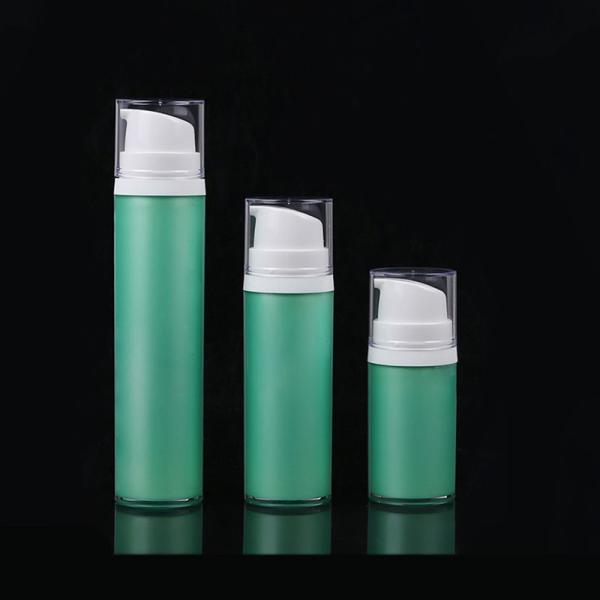 Belle bouteille de pompe sans air en acrylique vert/brun 15/30/50 ml