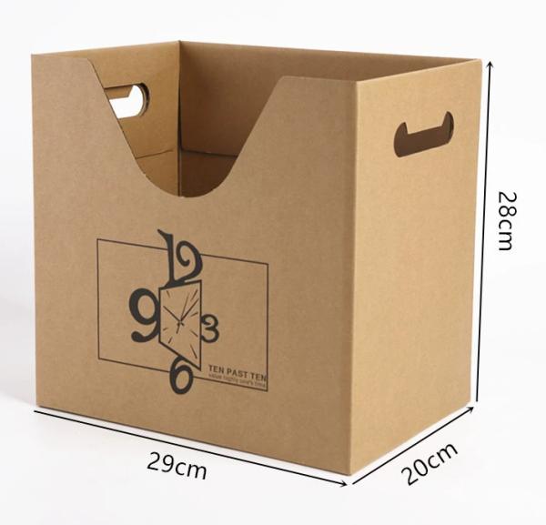 Heavy Duty Kraft Paper Storage Box Multi-Purpose Organizer For Books Files Office Use