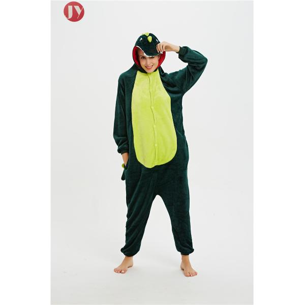 Wholesale Supersoft Fluffy Flannel Onesies Green Dinosaur Animal Pajamas Adult
