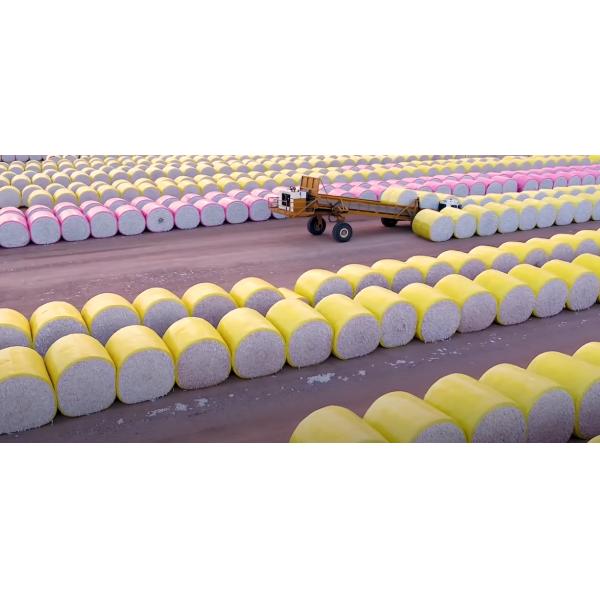 Померная 70um жёлтая HDPE оберточная пленка для хлопкоуборочной машины CP770