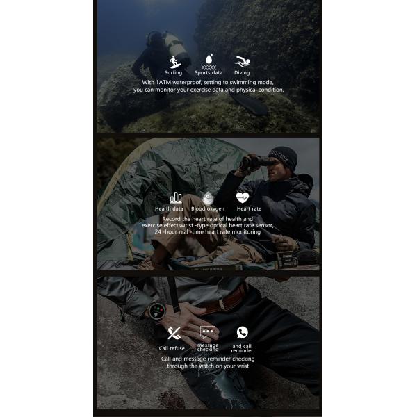 C21 Pro Sport Men Smart Watch Outdoor BT Call 410mAh Big Battery IP68 Waterproof