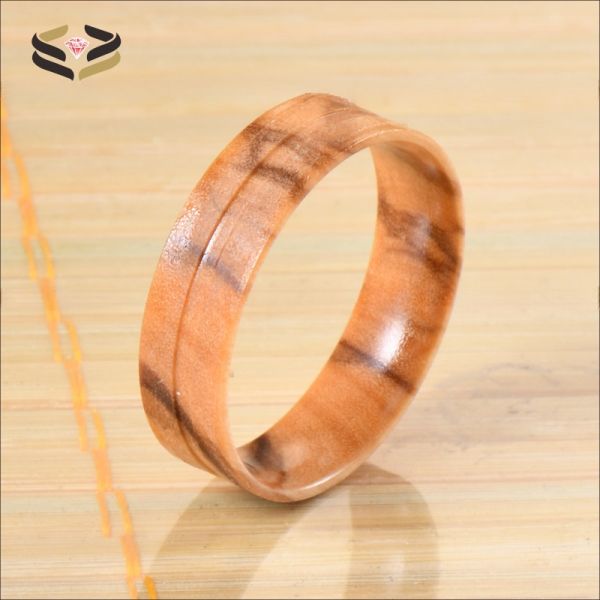 8mm 6mm Polished Flat Olive Wood Ring Core Blanks for Inlay Certificate Type Third Party Appraisal Mens Wedding Band
