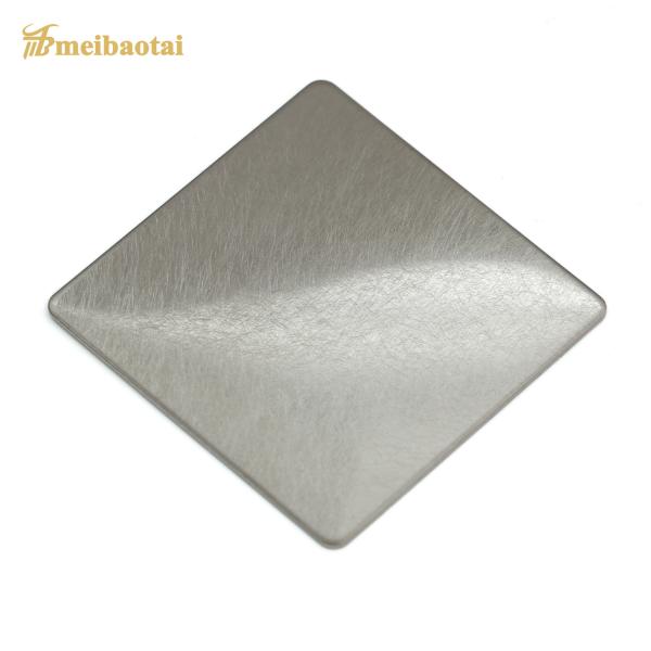 Silver Matte Brushed Decorative Stainless Steel Plate with 0.8mm Thickness and Four Feet Size