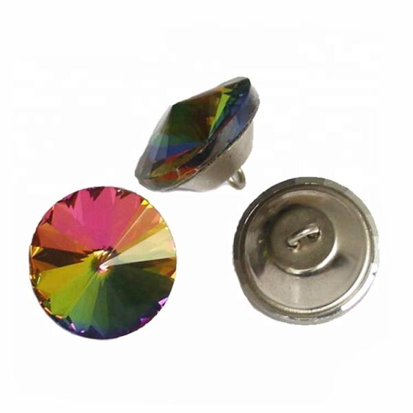 Colorful Shiny Crystal Rhinestone Buttons Iron Material For KTV Sofa