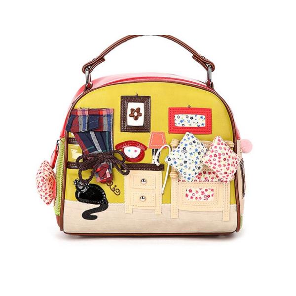 New Korean version of casual retro Mobile Messenger bag shell cartoon female zipper