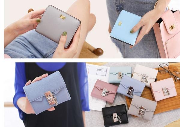 The new wallet female short paragraph Korean fashion simple lock women's purse